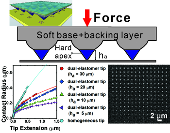 dual elastomer tip array